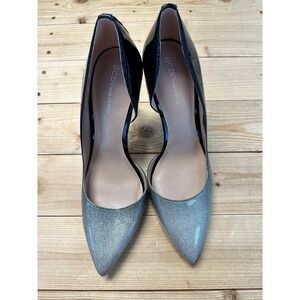 BCBGeneration Black Silver Glitter Pointed Toe Stiletto Heels Women's Size 10